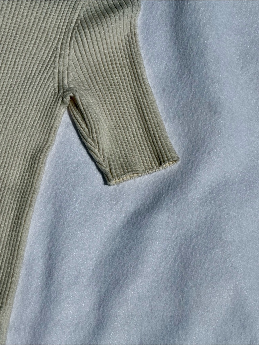 Banana Republic Cream Ribbed Turtleneck Sweater Top Short Sleeve Sz Lrg A9-073 - Picture 4 of 10